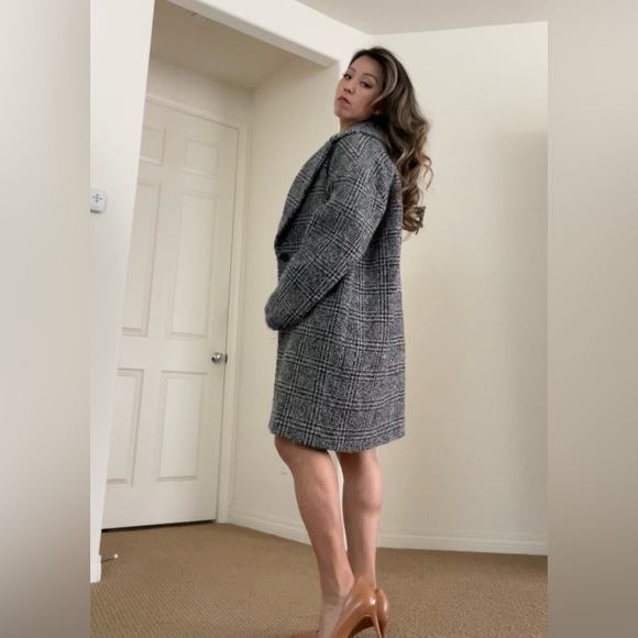 Theory Easy Town Navy Multi Plaid Wool Coat Jacket - Picture 5 of 15